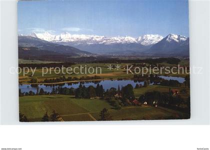 Gerzensee Fliegeraufnahme mit Hochalpen