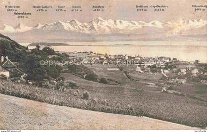 Neuveville La Neuenstadt Bielersee Preles BE Panorama Bielersee Alpenkette