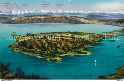 Petersinsel Bielersee BE Bielersee m. Petersinsel u. Alpenpanorama