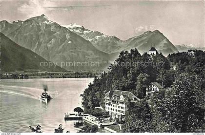 Ringgenberg Brienzersee Interlaken BE Brienzersee See Dampfschiff Hotel Kirche B