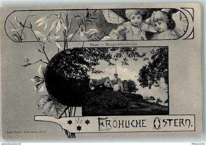 4102 Binningen 1910 - St Margarethenkirchlein Engel Ostergruss - 13935885