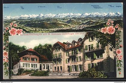AK Läufelfingen, Kurhaus Frohburg und Alpenpanorama