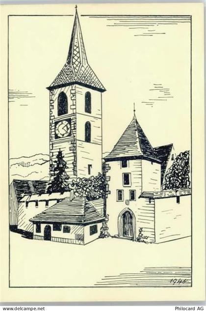 4132 Muttenz - Künstlerkarte Kirche - 50731149