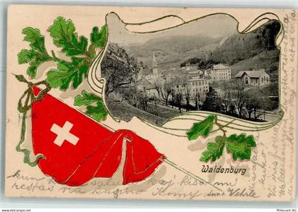 4437 Waldenburg Prägedruck Fahne Schweiz - 13622948