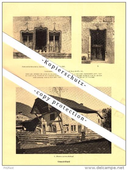 Photographien / Ansichten , 1928 , Grandvillard , Bez. Greyerz , Prospekt , Architektur , Fotos !!