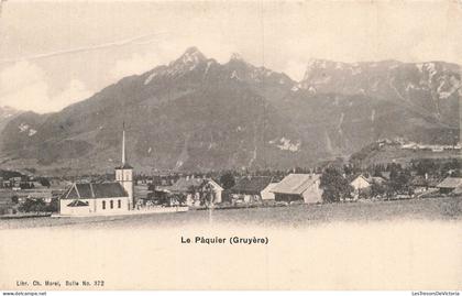 SUISSE - Le Pâquier - Gruyère - village - Église Saint Théodule - religion - Carte Postale Ancienne