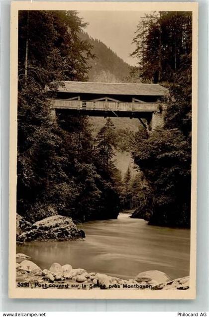 1669 Montbovon Foto AK gedekckte Brücke - 38194723