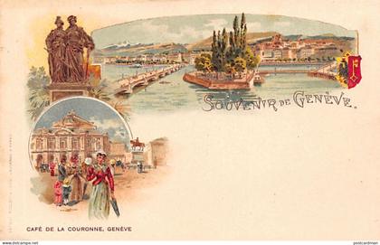 Suisse - GENÈVE - Litho - Café de la Couronne - Ed. Müller & Trub