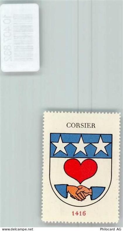 1246 Corsier GE - Vignette Wappen Kaffee Hag 1920-1940 Herz - 10407832