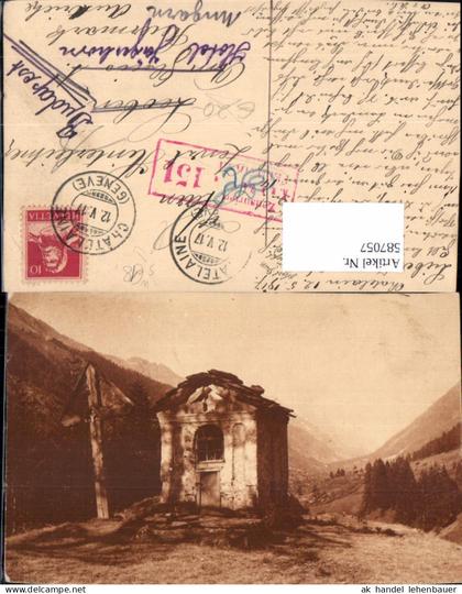 587057,Vernier Genf Geneve Wegkreuz u. Kapelle Switzerland Stempel Chatelaine