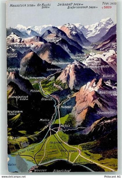 8752 Näfels - Walensee Vogelschau - 39497568