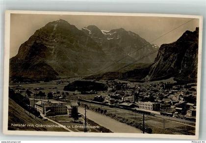 8754 Netstal Foto AK Bahnhof Glärnischkette Löntschwerk - 14005308