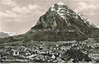 GLARUS Glaris GL Glaernisch Berg Stadt Kirche Panorama Tal Wald