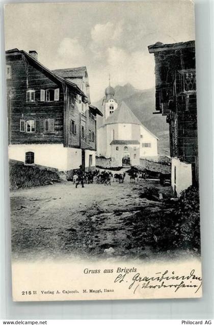7165 Breil Brigels 1913 Foto AK Kirche - 14000827