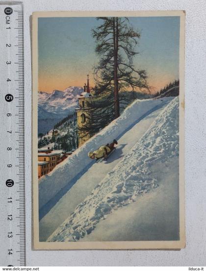 I121704 Cartolina illustrata Svizzera - St . Moritz - Cresta-Run, church leap