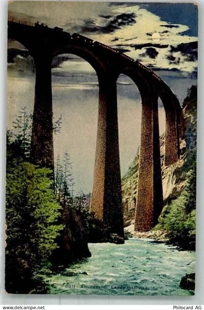 7477 Filisur Mondschein Eisenbahn Albulabahn Landwasserviadult - 38025280