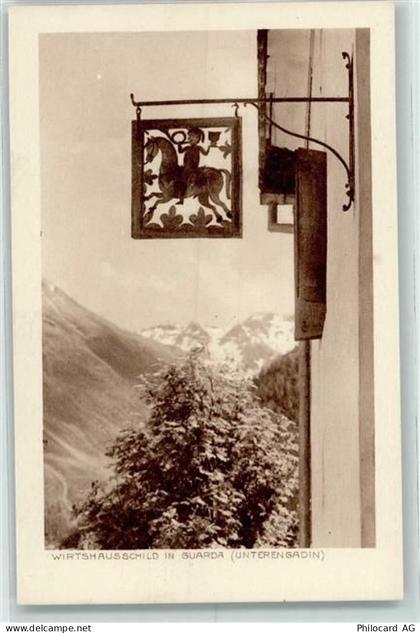 7545 Guarda - Nasenschild Wirtshausschild in Guarda Unterengadin - 10217143