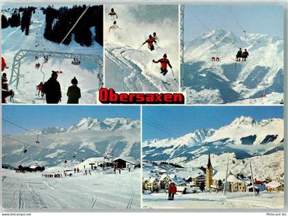 7134 Obersaxen Meierhof Winter Sportplatz Seilbahn Gasthaus - 39492384