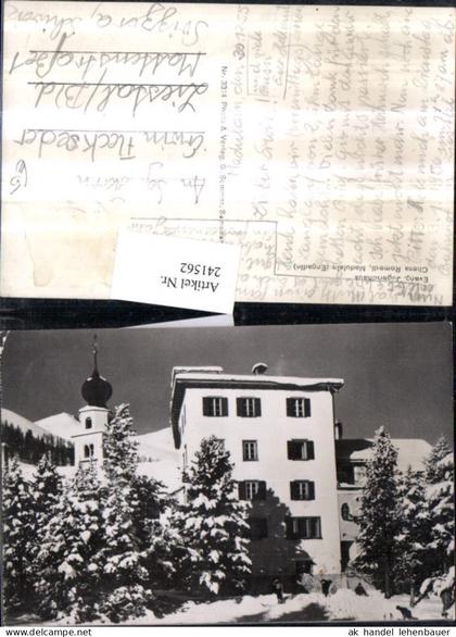 241562,Madulain Chesa Romedi Evangelisches Jugendhaus Winterbild Kt Graubünden