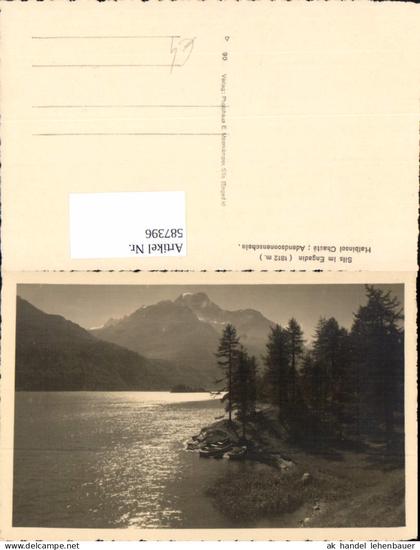587396,Foto Ak Sils im Engadin/Segl Halbinsel Chaste Abendsonnenschein Switzerland