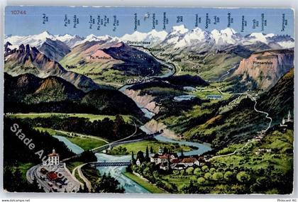 7013 Reichenau Domat/Ems - Panorama, Brücke, Rhein, Bahnhof - 51279680