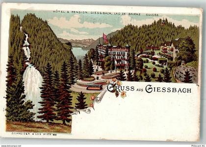 7084 Brienz/Brinzauls GR Lithographie Hotel Pension Giessbach Lac de Bri... - 13556560
