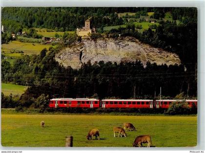 7411 Sils im Domleschg - Rhätische Bahn mit Schloss Ortenstein - 40161187
