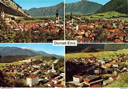 Domat Ems GR Teilansichten Panorama mit Chur und Buendner Oberland