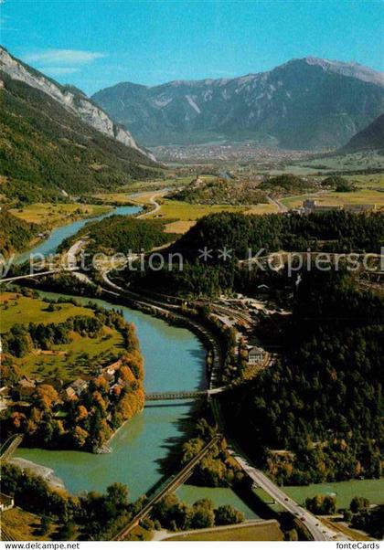 Hinterrhein Blick gegen Domat/Ems und Chur