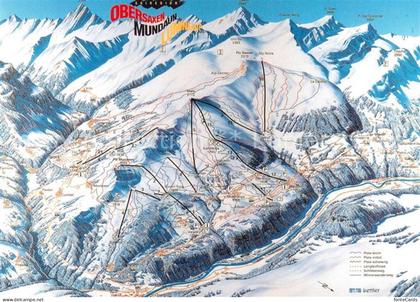 Obersaxen GR Skigebiet Alpen Mundau Lumnezia Vogelschaukarte