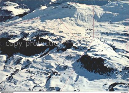Piz Mundaun Fliegeraufnahme Skigebiet