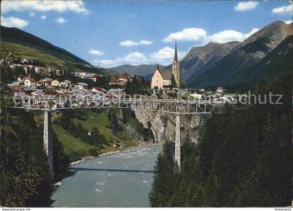 Scuol Tarasp Vulpera Scuol mit Innbruecke