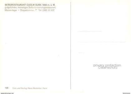 Surcuolm Bergrestaurant Cuolm Sura Winterpanorama Skigebiet Alpen