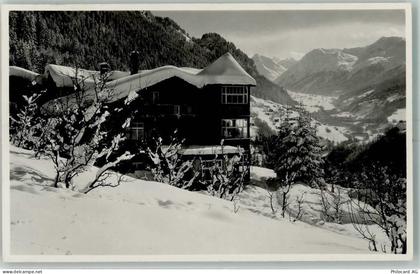 7247 Saas im Prättigau Foto AK Pension Waldhof Blick nach Klosters Winte... - 13159134