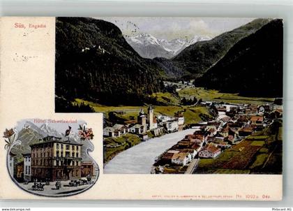 7542 Susch 1908 Foto AK Hotel Schweizerhof - 13585894