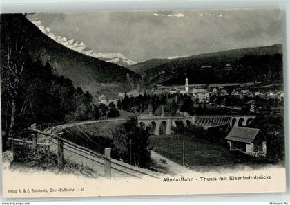 7430 Thusis - Albula-Bahn Thusis mit Eisenbahnbrücke - 10216994