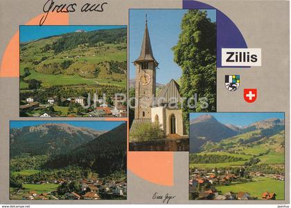 Gruss aus Zillis - Val Schons mit der Kirche St Martin - Switzerland - unused