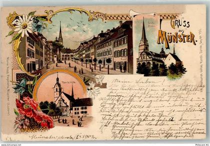 6215 Beromünster 1902 Lithographie Pfarrkirche Stiftskirche - 13616183