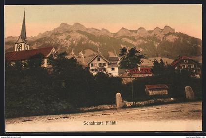 AK Flühli /LU, Schafmatt, Ortspartie mit Kirche