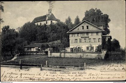 CPA Flühli Kanton Luzern Schweiz, Gasthaus und Kapelle