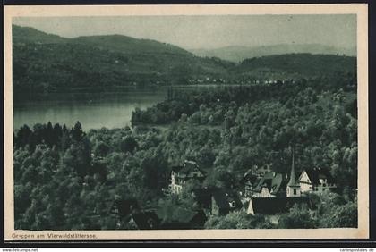AK Greppen am Vierwaldstättersee, Ortsansicht aus der Vogelschau