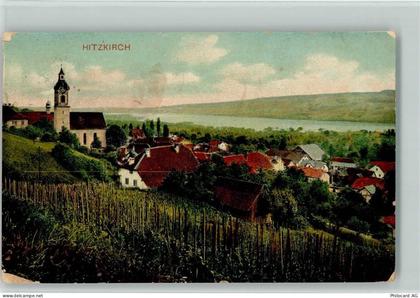6285 Hitzkirch 1914 Gebrauchsspuren Vue generale mit Kirche AK - 13098146