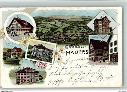 6102 Malters 1900 BOAKC Lithographie Gasthaus Zum Kreuz Villa Trachtheim... - 13702629