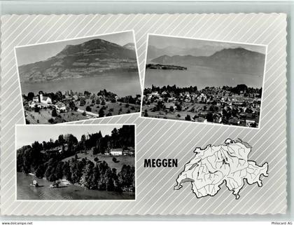 6045 Meggen - 3-Bildkarte Mit dem flugzeug über ... - 11088399