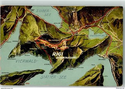 6045 Meggen - Vierwaldstättersee Vogelschau Zugersee Rigi - Gesamtansich... - 39497864