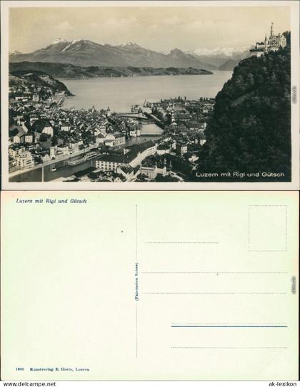 Ansichtskarte Luzern Lucerna Blick auf den Ort 1930
