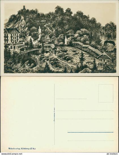 Ansichtskarte Luzern Lucerna Gletschergarten - Künstlerkarte 1929