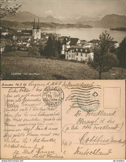 Ansichtskarte Luzern Lucerna Partie am Hang - Fotokarte 1918
