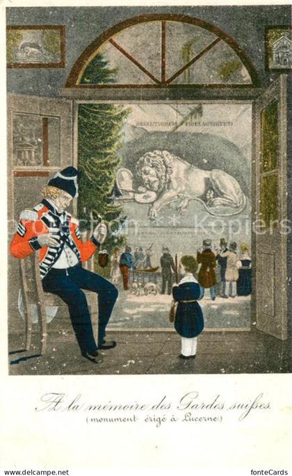 Luzern  LU A la memoire des Gardes suisses Monument erige a Lucerne