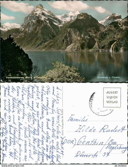 Luzern Lucerna Vierwaldstättersee Blick Tellsplatte - Colorfotokarte 1964